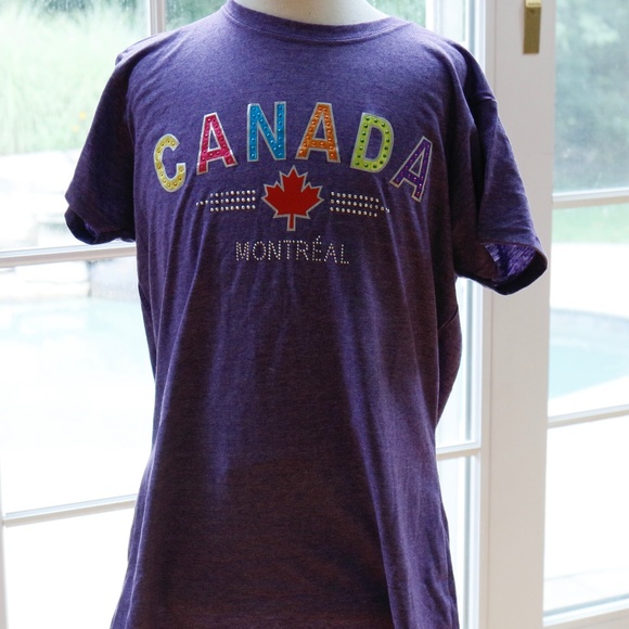 Canada T-shirt Purple with rhinestone size Ladies XL - Picture 1 of 4
